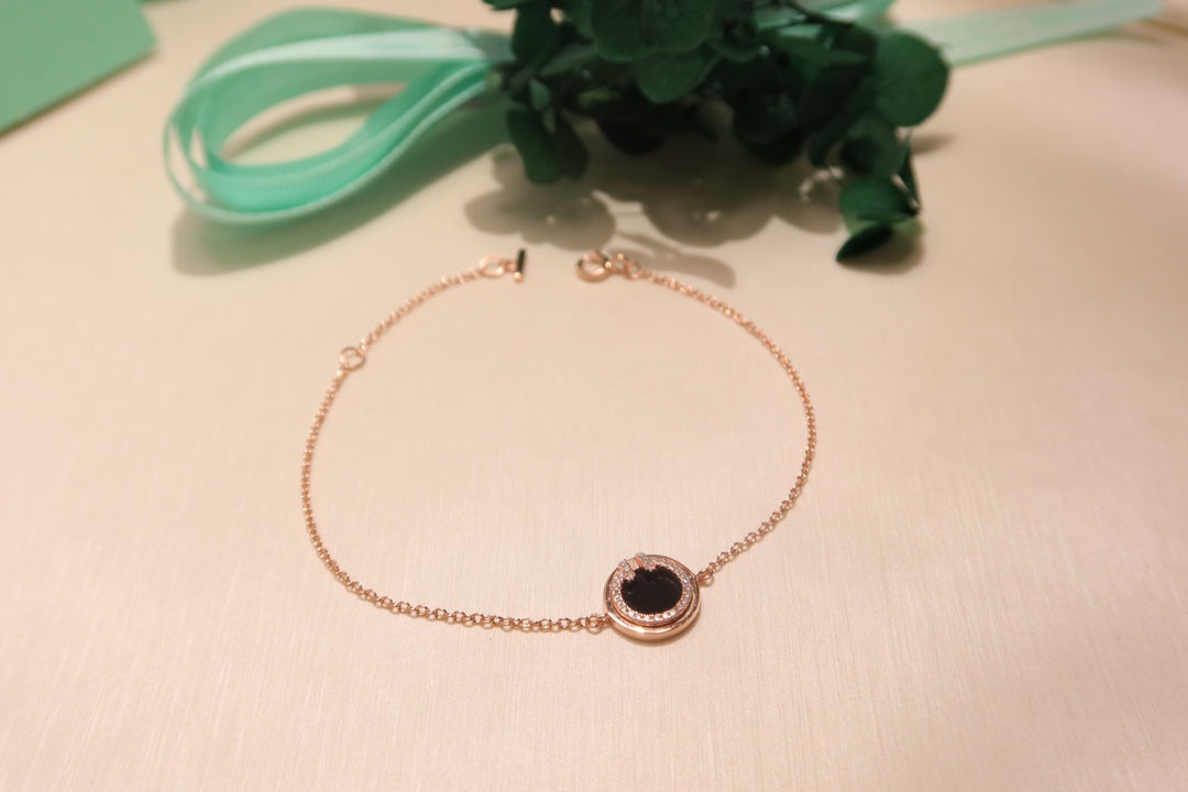 TIFFANY DIAMOND CIRCLE PINK GOLD BRACELET